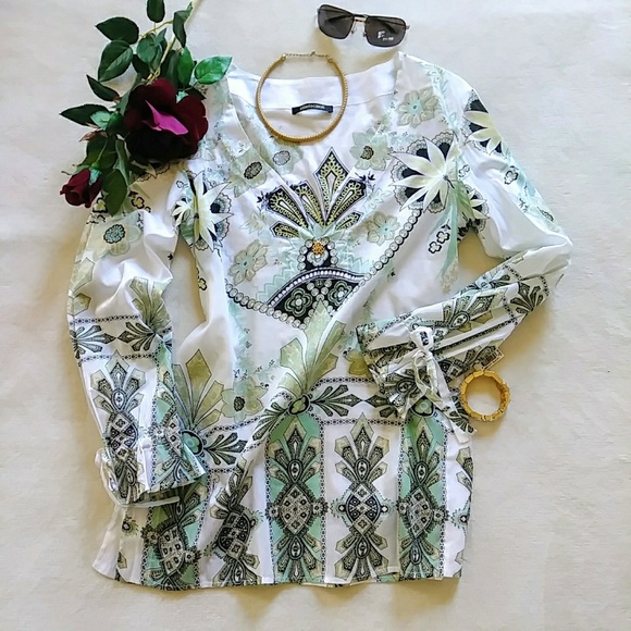 HP! NWOT Roberto Cavalli Floral Print Tunic Top - Picture 2 of 7